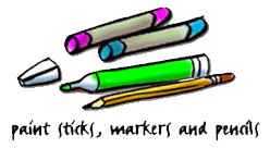 Artist Paint Sticks, Markers and Pencils